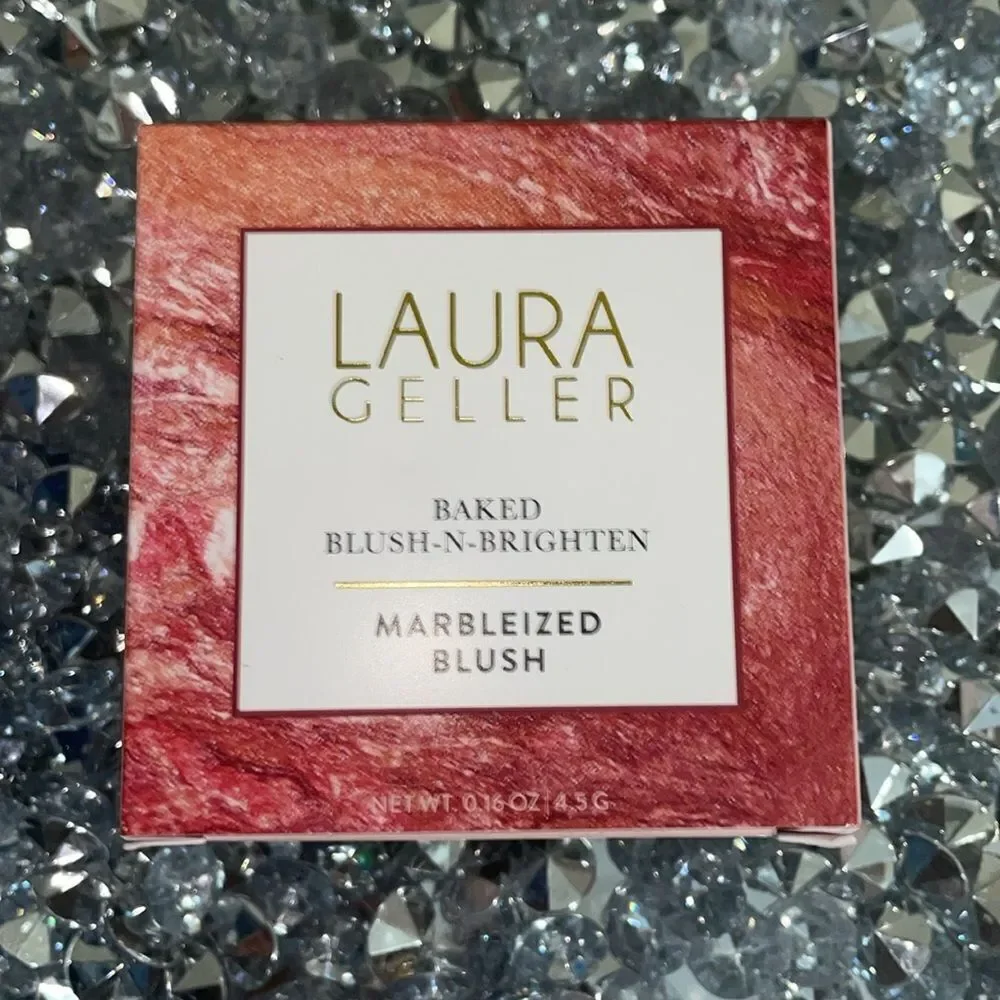 Laura Geller baked blush n bright marbleized blush in apricot berry color makeup - Picture 2 of 8